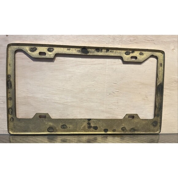 Porsche License Plate Frame Solid Brass Vintage 1970s/80s Taiwan Rare HTF - Picture 8 of 10